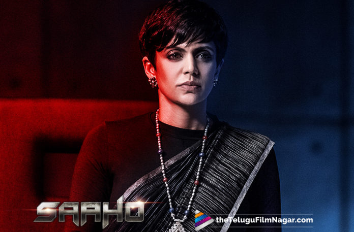 2019 Latest Telugu Film News, Mandira Bedi First Look As Kalki From Saaho Movie Released, Saaho New Poster, Meet Mandira Bedi As The Fierce Kalki, Mandira Bedi looks promising as Kalki, Saaho First Look Mandira Bedi as Kalki, Mandira Bedi character poster looks intense in Prabhas Saaho, Saaho Movie Latest News, Telugu Film Updates, Telugu Filmnagar, Tollywood Cinema News