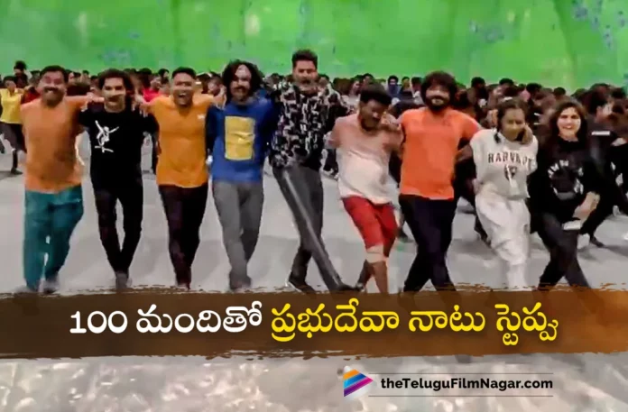prabhu deva congratulates rrr team in natu natu style with 100 members