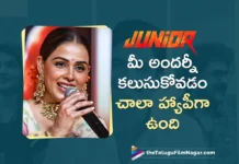 Genelia Says, I'm Very Happy to Meet Telugu Audience With Junior
