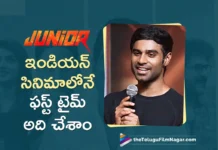 Hero Kireeti Says, Indian Cinema Never Seen Before Sequence Like That in Junior