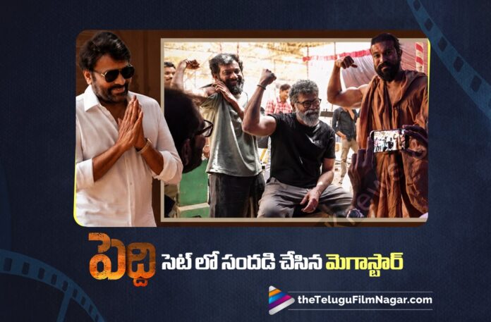 Chiranjeevi Visits the Sets of Peddi