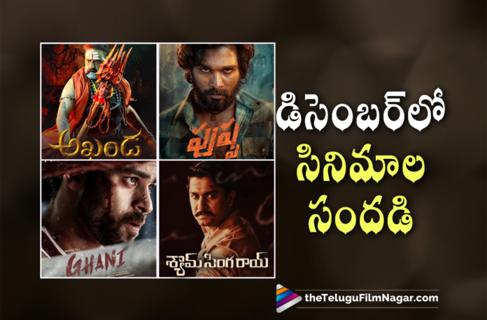 A Packed December For Telugu Movie Lovers,December Telugu Movies,December 2021 Telugu Movies,2021 Telugu Movies,December 2021 Tollywood Movies Release,2021 December Movies,December 2021 Release Movies,Latest 2021 Telugu Movie Updates,Telugu Filmnagar,Latest Telugu Movie 2021,Upcoming Telugu Movies,Upcoming Tollywood Movies,Telugu Movies Releasing This December,Upcoming Telugu Movies 2021,New Telugu Movies In December 2021,Telugu Movies,New Telugu Movies,New Telugu Movies 2021,Telugu Upcoming Movies,Telugu New Movies Release 2021,Tollywood New Movies,Tollywood Movies,Tollywood Upcoming Movies,Tollywood Latest Movies,Tollywood 2021 Movies,Latest Telugu Movies,New Movies 2021,Tollywood Upcoming Movies On December 2021,Telugu Upcoming Movies On December 2021,December 2021 Release Telugu Movies List,December 2021 Release Telugu Movies,Akhanda,Akhanda Movie,Akhanda Telugu Movie,Akhanda Movie Updates,Akhanda Movie Release,Pushpa The Rise,Pushpa,Pushpa Movie,Pushpa Telugu Movie,Pushpa Movie Release,Pushpa Movie Updates,Allu Arjun,Allu Arjun Movies,Allu Arjun New Movie,Balakrishna,Balakrishna Movies,Balakrishna New Movie,Shyam Singha Roy,Shyam Singha Roy Movie,Shyam Singha Roy Telugu Movie,Shyam Singha Roy Updates,Nani,Nani Movies,Nani New Movie,Ghani,Ghani Movie,Ghani Movie Updates,Ghani Movie Release,Ghani Telugu Movie,Varun Tej,Varun Tej Movies,Varun Tej New Movie,#Pushpa,#ShyamSinghaRoy,#Ghani,#Akhanda