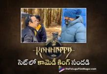 brahmanandam funny video from kannappa movie sets